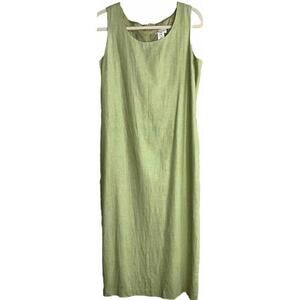 Vintage Miss Dorby Dress Womens Size 10 Mint Green Linen Rayon Blend Sleeveless